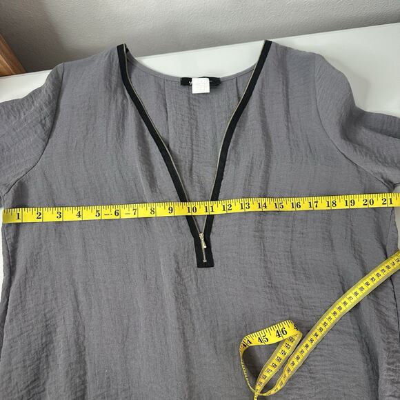 Yushi Top Womens Medium Shirt Tunic Lagenlook Crinkle T Y2K Asymmetrical - Picture 6 of 8